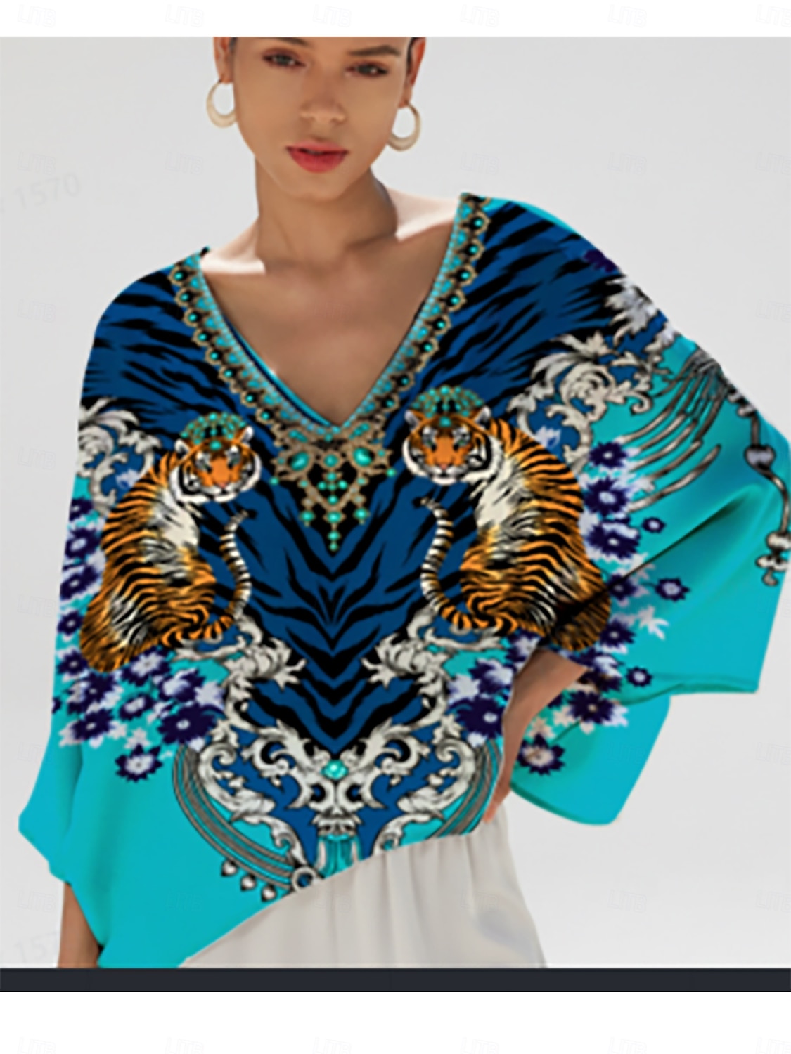Indigo Tigress Silky Satin  Vacation Top 2026 - $62.99 –P1
