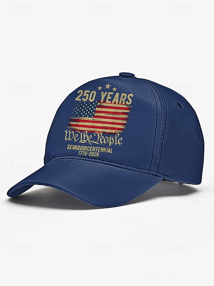כובע בייסבול מתכוונן לגברים - חגיגות 250 שנה ויום העצמאות, מגוון צבעים, חומר פוליאסטר, מושלם לאירועים חיצוניים ולבוש חגיגי 2026 - $14.99 –P5