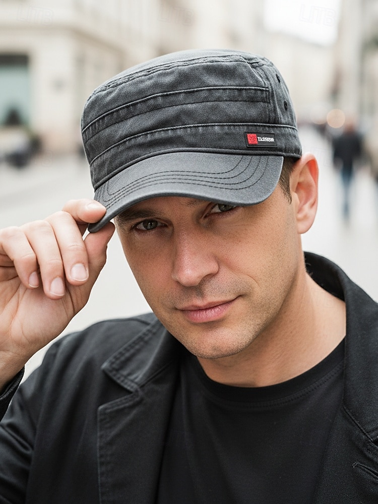 2026年 メンズコットンミリタリーキャップ、調節可能なカジュアルアーミースタイルの帽子、複数の色、軽量で通気性のあるデザイン、メンズアウトドア&日常のカジュアルな帽子  コレクション – $11.99 –P2