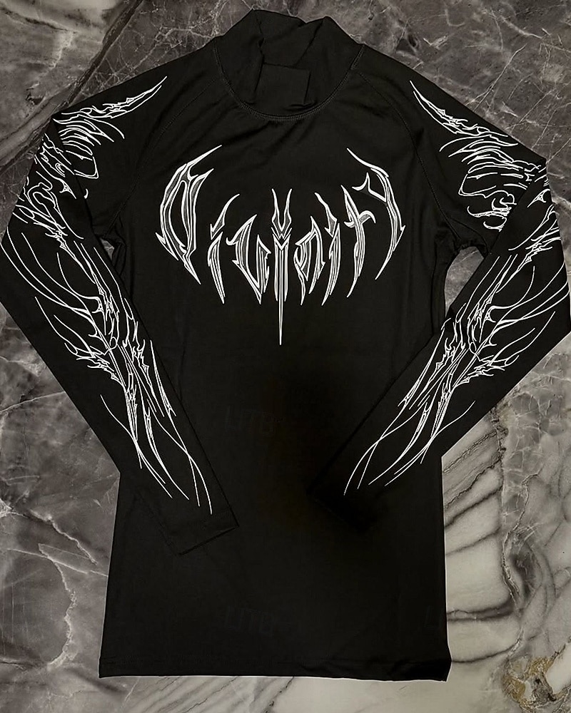 Ανδρικά Αφηρημένο Tricou de Alergat Μπλούζα συμπίεσης Άνοιξη Φθινόπωρο Μακρυμάνικο Γρήγορο Στέγνωμα Συμπίεση Ύγρανση Γυμναστήριο προπόνηση Ενεργή εκπαίδευση Ασκηση Θαλασσί Μαύρο Λευκό ΑΘΛΗΤΙΚΑ ΡΟΥΧΑ 2026 - $27.99 –P5