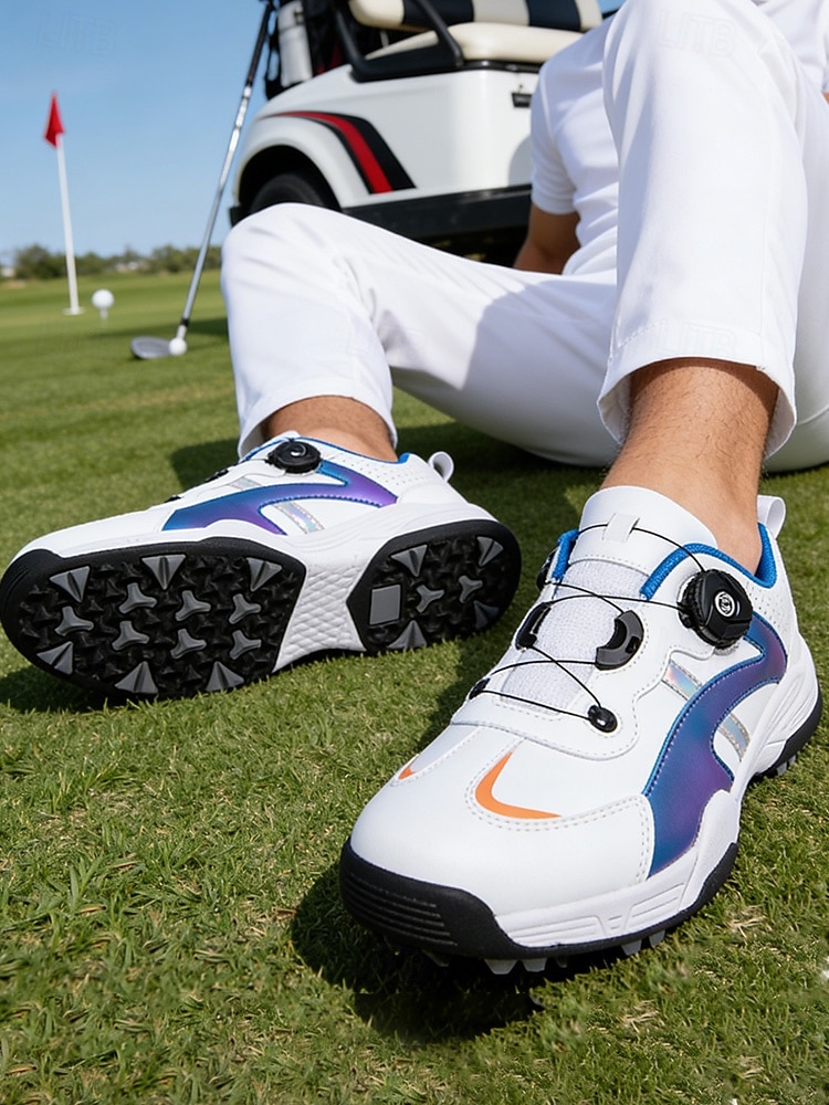 scarpe da golf da uomo blu e bianche, leggere, comode, dal design elegante, perfette per il golf e le feste all'aperto del 2026 a $69.99 –P4