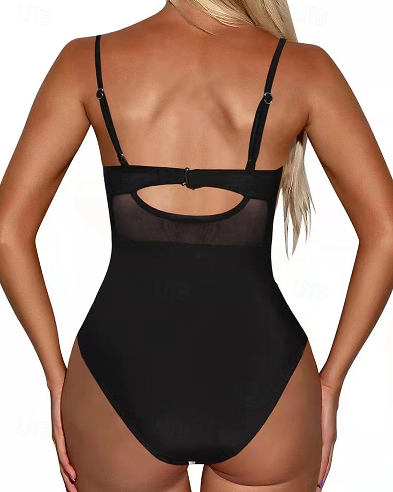 Women's Bathing Suit Swimsuits One Pieces Solid Colored Mesh UV Protection Elastic Sleeveless Swimwear Swimsuit Surfing Diving Swimming Summer 2026 - $18.99 –P6