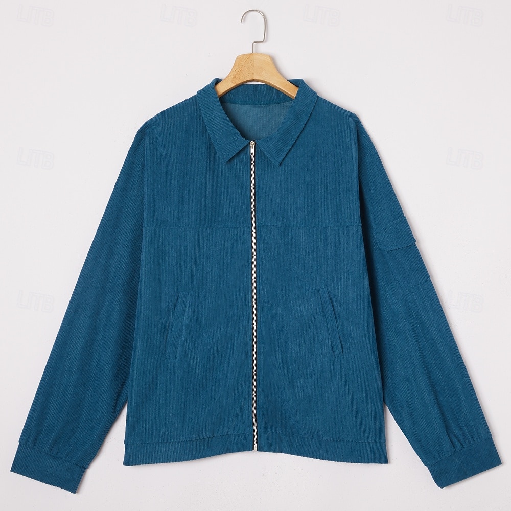 Ανδρικά Κοτλέ σακάκι Causal Καθημερινά Τσέπη Φθινόπωρο Χειμώνας Συμπαγές Χρώμα Βίντατζ Καθημερινά Κολάρο Πουκαμίσου Κανονικό Μαύρο Πράσινο Ανοικτό Βαθυγάλαζο Σκούρο πράσινο Καφέ Σακάκια 2026 - $20.99 –P10