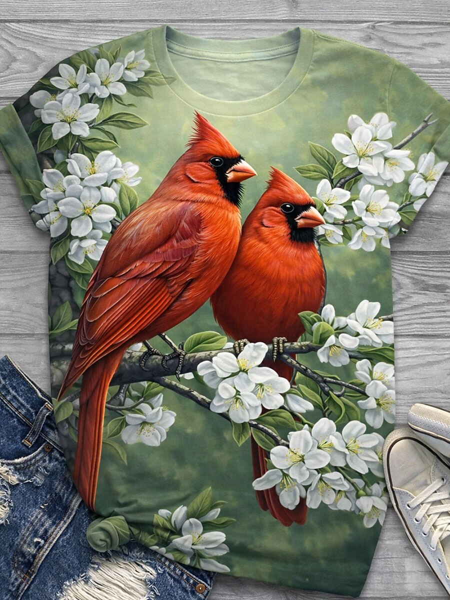 Mujer Camiseta Estampado Floral Graphic Animal Vintage Elegante Clásico Manga Corta Cuello Barco Tops regulares Diario Fin de semana Rosa Morado Verde Trébol Verano Primavera Otoño Invierno 2026 - $22.99 –P2