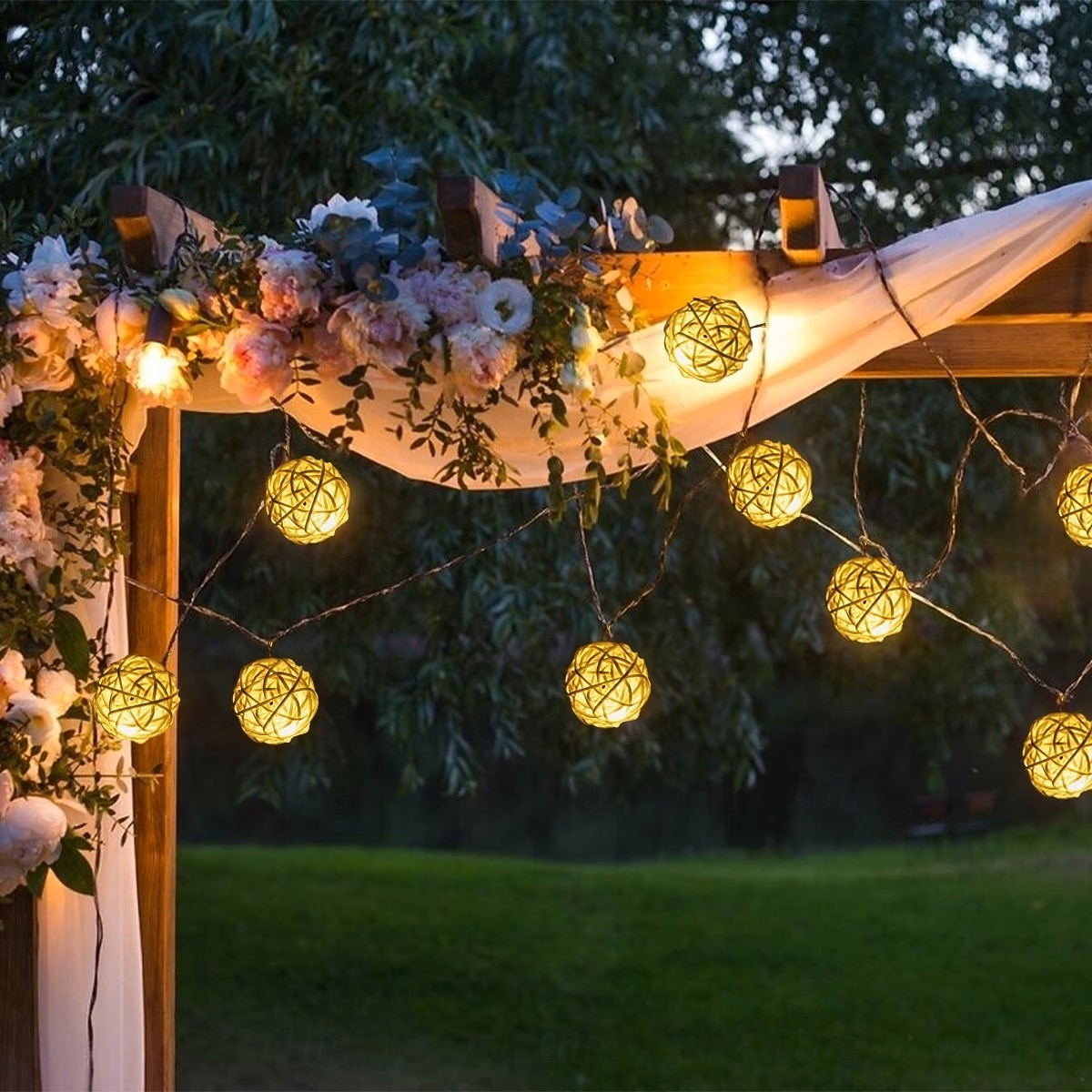 4 cm sfærisk flettet eventyrlyslenke 10/20LED batteridrevne innendørs fe-lamper er til jul, bryllup, valentinsdag, fest, hjem, hage, balkonger, verandaer og vindusutstillinger 2026 - $12.99 –P4