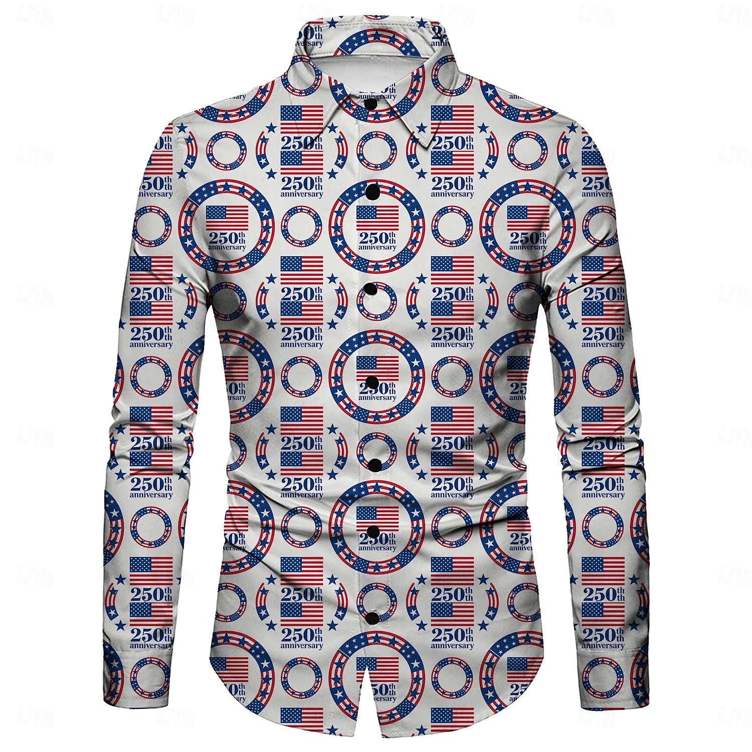 250° anniversario USA Retrò Vintage Anni '70 Camicia Camicia Aloha Lunghe Hippie Geometrico Etnico Costume Per uomo Mascherata 4 Luglio Feste Giorno dell'Indipendenza Adulti Camicia del 2026 a $26.99 –P2