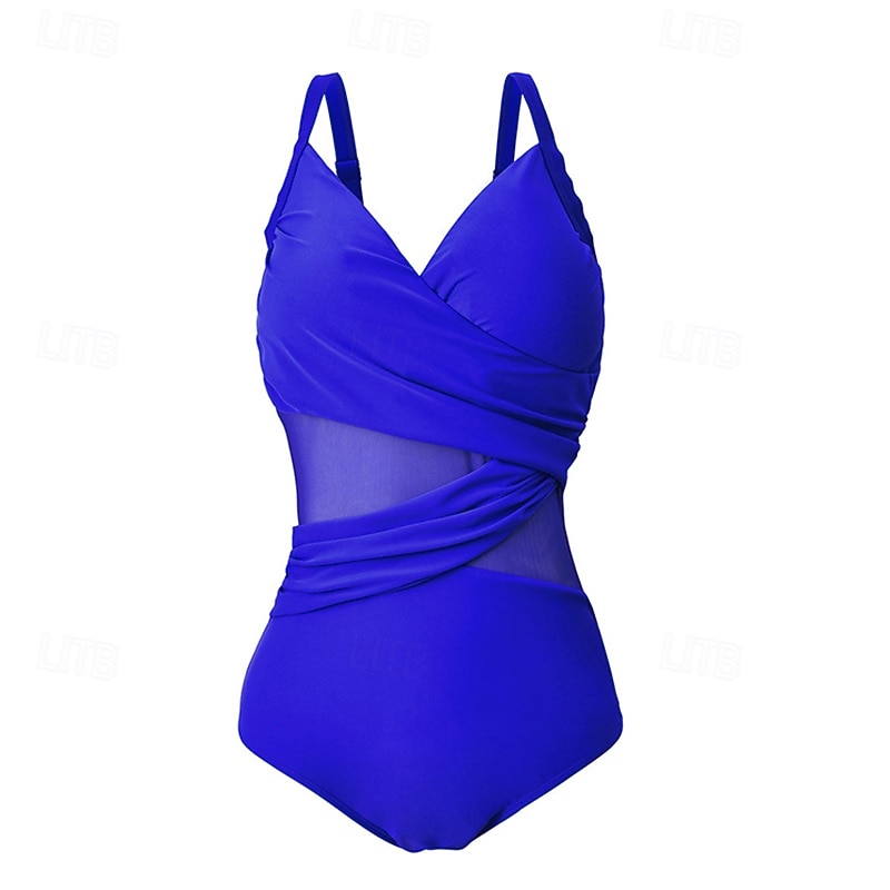 Women's Bathing Suit Swimsuits One Pieces Solid Colored Mesh UV Protection Elastic Sleeveless Swimwear Swimsuit Surfing Diving Swimming Summer 2026 - $26.99 –P7