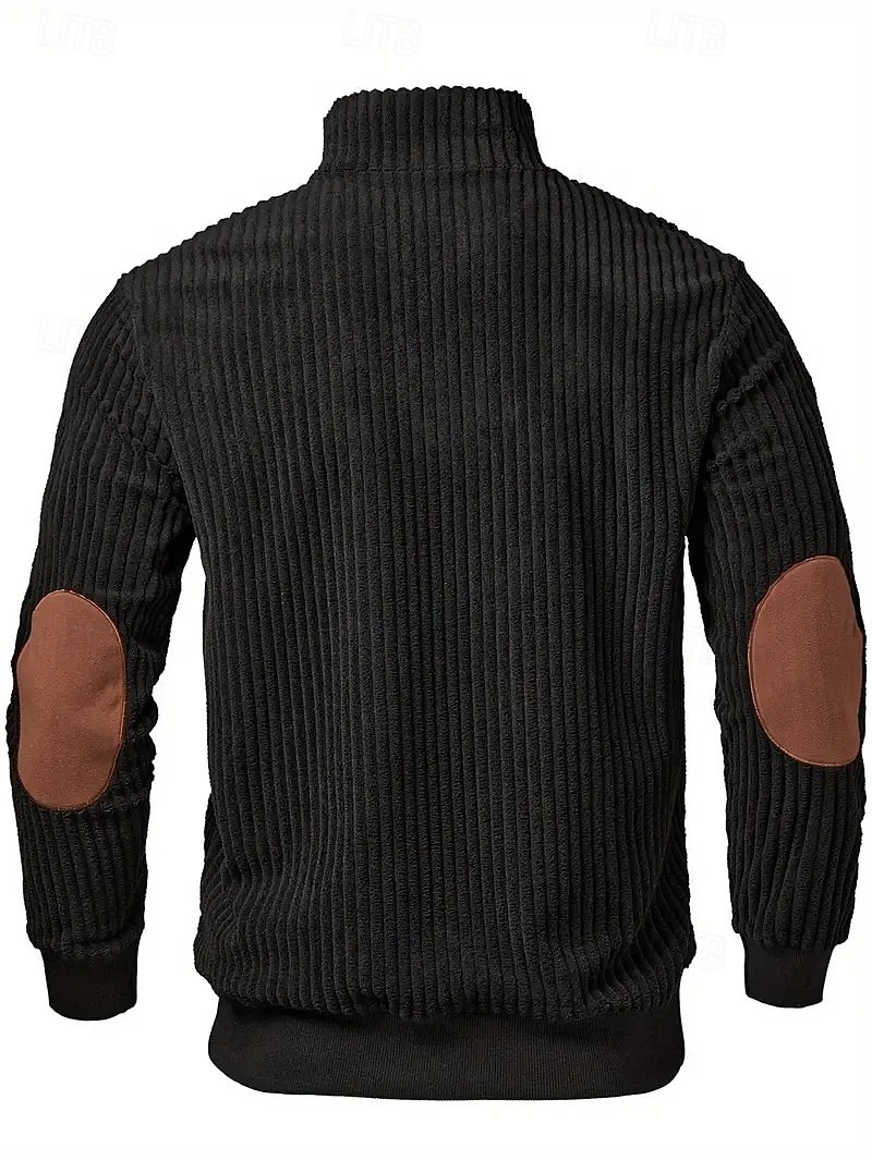 Hombre Polo Camisetas polo Vacaciones Calle Cremallera de un cuarto Manga Larga Moda Básico Bloque de color Retazos Bolsillo Otoño invierno Ajuste regular Negro Blanco Color Caquí Verde Ejército Polo 2026 - $22.99 –P7