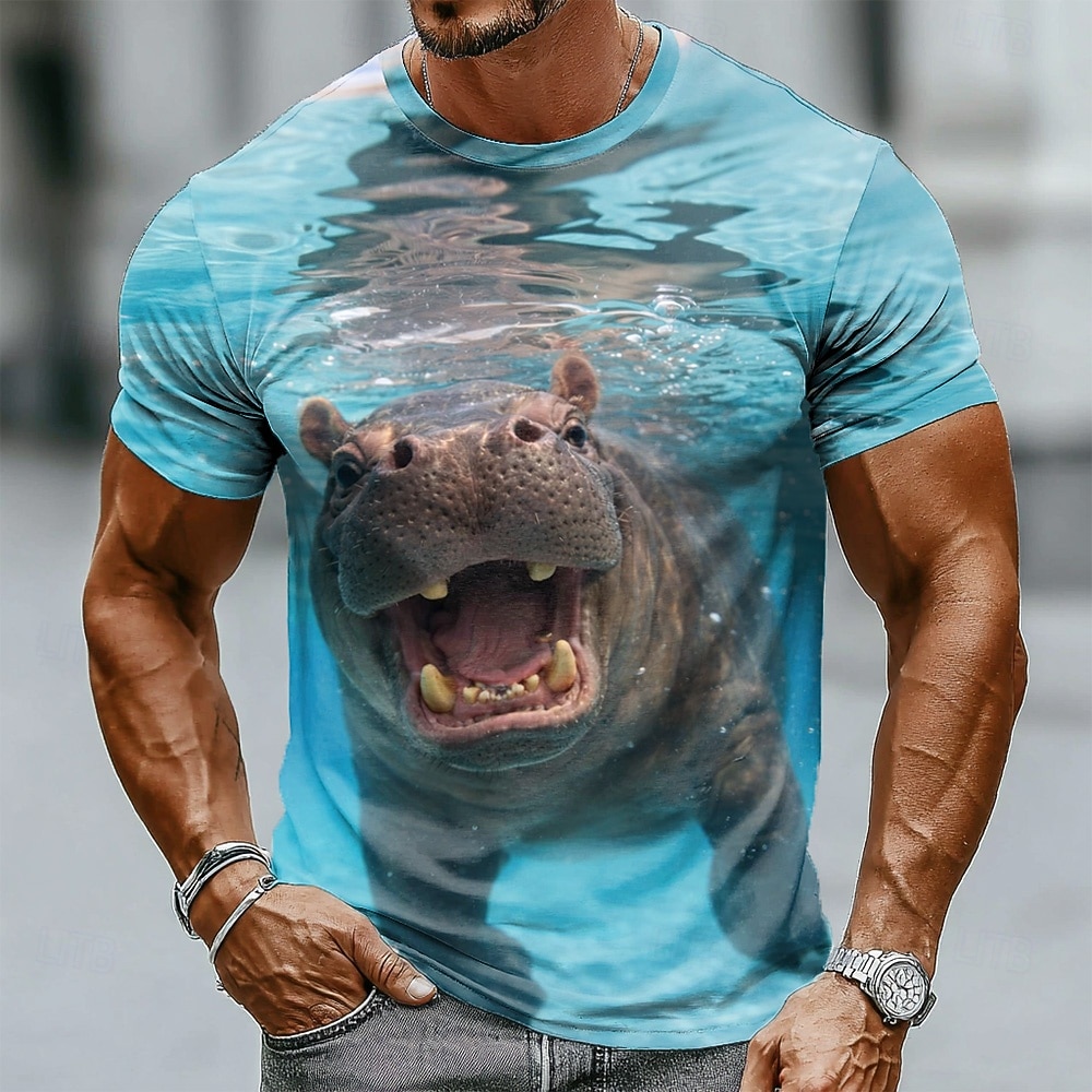 Hombre Animal Gracioso Camiseta Manga Corta Camiseta Impresión 3D Cuello Barco Camisa Exagerado Design Fiesta Festivos Azul Piscina Azul 2# Verano Primavera Ropa S M L XL XXL XXXL 2026 - $21.99 –P2