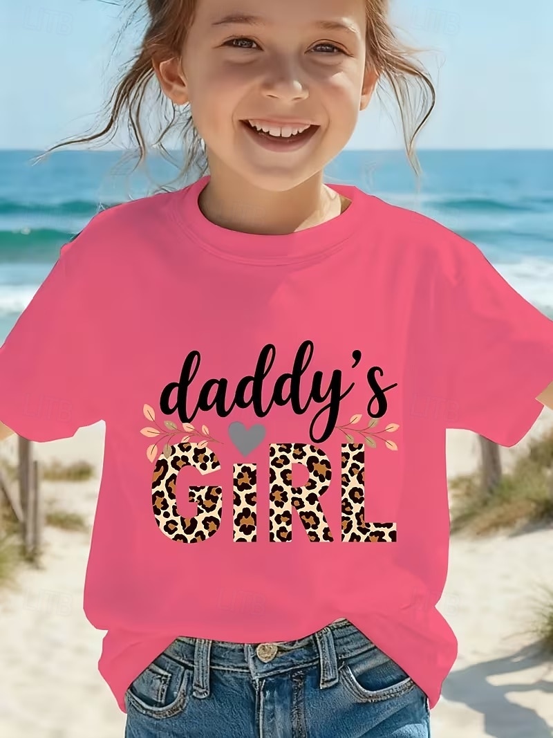 Mädchen 3D Grafik Buchstabe T-Shirt Kurzarm 3D-Druck Sommer Frühling Sport Mode Streetwear Kinder 4-12 Jahre Rundhalsausschnitt Lässig Täglich Outdoor Normale Passform 2026 - $15.49 –P4