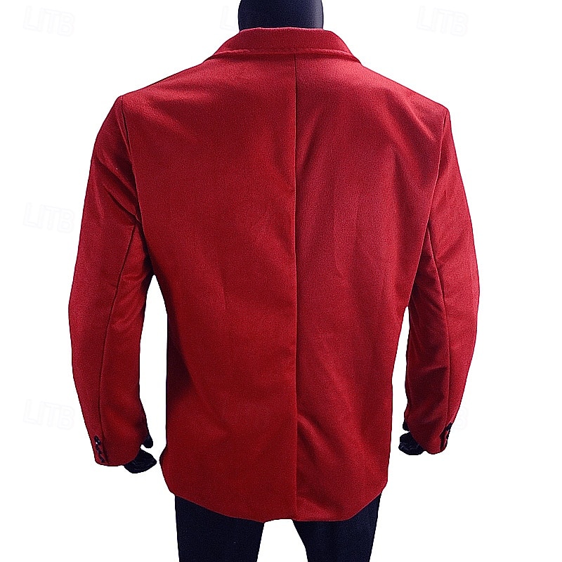 Herr Kavaj Vardaglig jacka Ledigt Dagligen Streetwear Mode Ledigt vardag Vår Höst Polyester Ensfärgat Klassisk Håller värmen Enkelknäppt med Två Knapphål Blazer Svart Rubinrött Grön Grå 2026 - $51.99 –P13