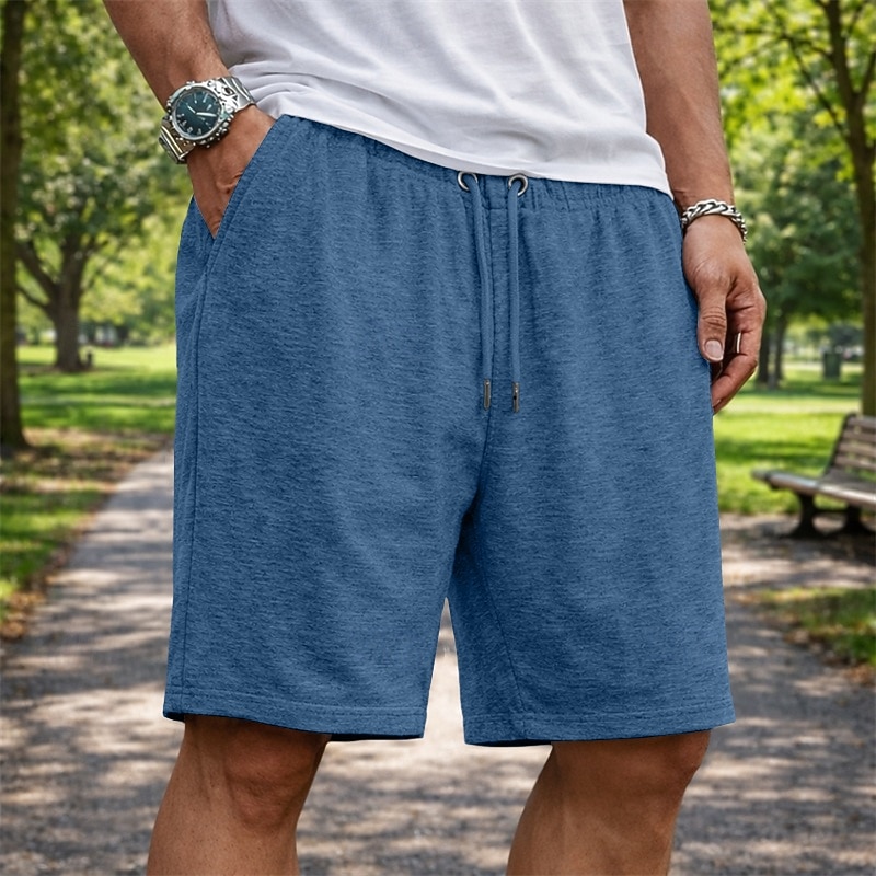 Bărbați Pantaloni scurți activi Pantaloni scurți de sudoare Pantaloni Scurți Pantaloni scurți de vară Cordon Talie elastică Simplu Simplu Culoare solida Confort Peste Genunchi Zilnic În aer liber 2026 - $17.99 –P2