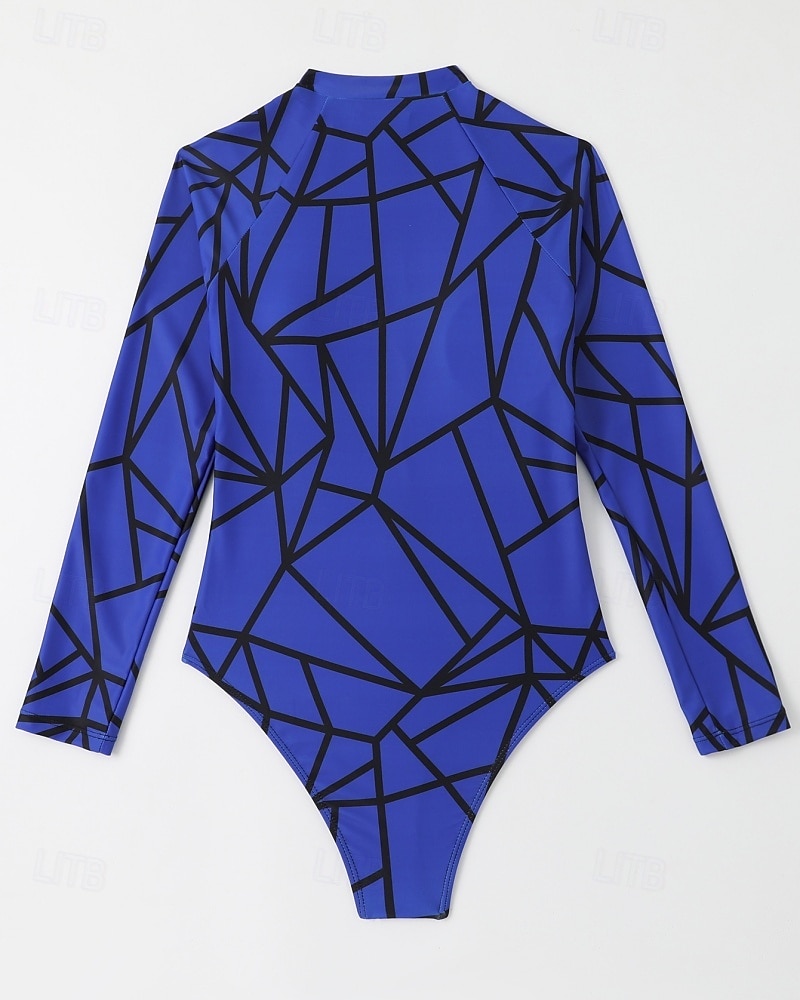 Γυναικεία Μεσαίου Πάχους Προστατευτικά Προστατευτικά Ονόματος One Pieces Rash Guards Μαγιό Γεωμετρικό Κουμπώσου Προστασία UV Ελαστικό Μακρυμάνικο Μαγιό Κορμάκι Σέρφινγκ Καταδύσεις Κολύμβηση Καλοκαίρι 2026 - $23.99 –P8