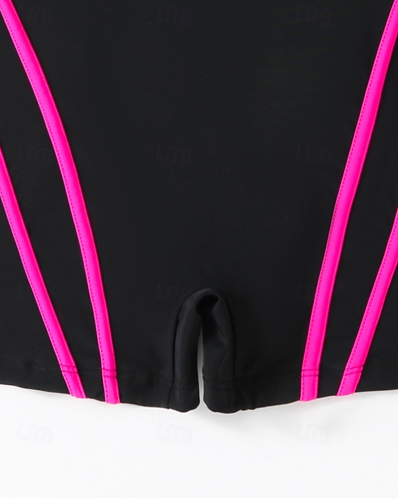 Damskie Standard Kostiumy kąpielowe Plus Size Jednoczęściowe rashguardy Strój kąpielowy Blokowanie kolorów Zapiąć na zamek błyskawiczny Ochrona UV Elastyczny Bez rękawów Kąpielówki Body Surfing 2026 - $25.99 –P10