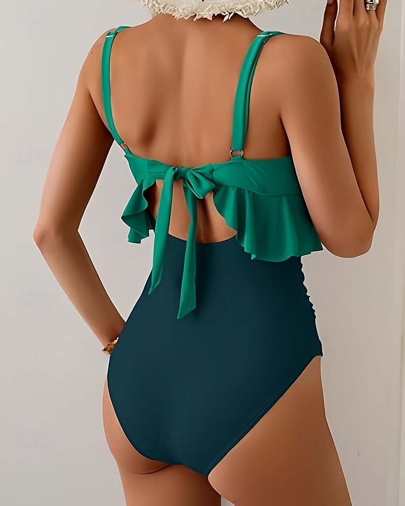 Mujer Traje de baño 2 Piezas Trajes de baño Color sólido Secado rápido Alta elasticidad Sin Mangas Bañadores Traje de baño Surf Playa Natación Verano 2026 - $18.99 –P9