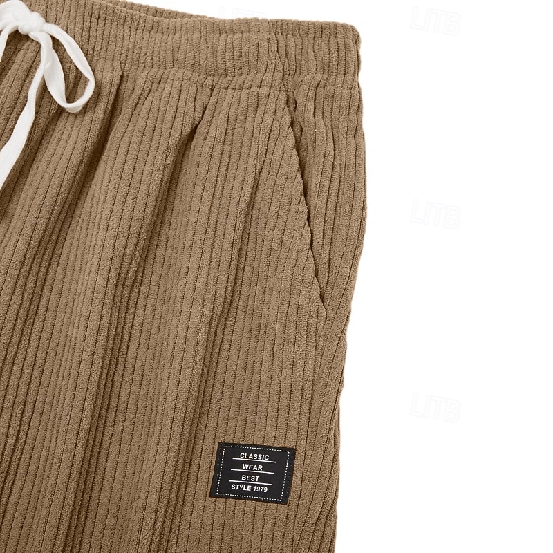 Per uomo Pantaloni da tuta Pantaloni Pantaloni in velluto a coste Pantaloni Larghi Pantaloni della tuta a gamba dritta Coulisse Elastico in vita Tinta unica Comodità Lunghezza intera Casuale del 2026 a $25.99 –P4