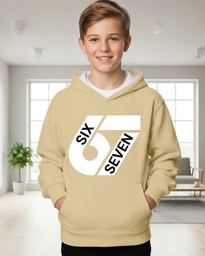Unisexe Garçons 3D Graphique Argot drôle 67 Sweat à Capuche Pull manche longue Impression 3D Printemps Automne Sports Mode Streetwear Enfants 4-12 ans À capuche Extérieur Occasionnel Quotidien Coupe de 2026 ? $9.99 –P4