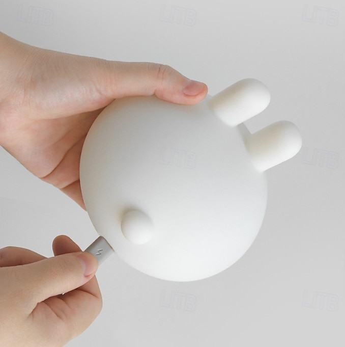 Cute Dumpling Bunny Silicone Tap Night Light, Soft LED Sleep Lamp with Timer, 2 Brightness Levels, Type-C Rechargeable, Long Battery Life, Bedroom Ambient Light, Easter Gift for Kids 2026 - $28.99 –P7