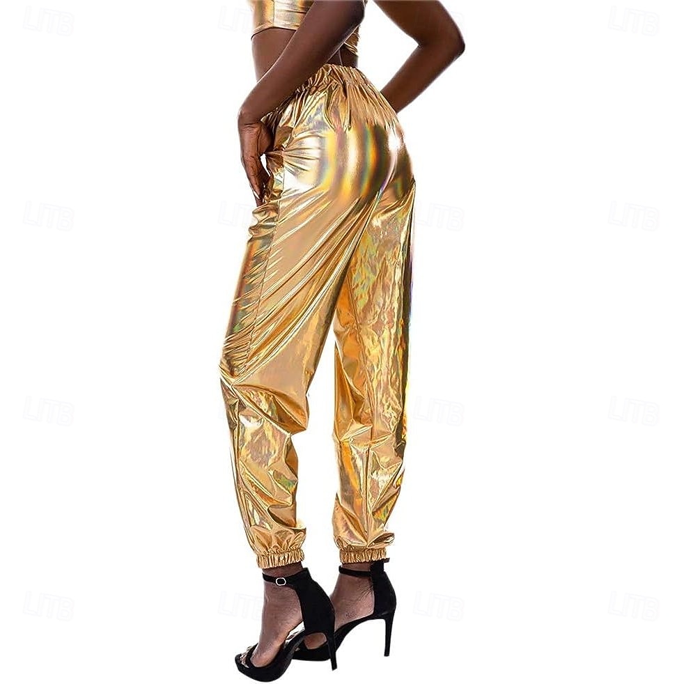 Laser-Holografie Glänzend 1980er Hose Cargohosen Lockere Hosen Disco Kostüm Damen Karnevalskostüm Karneval Maskerade Pride Parade Pride-Monat Erwachsene Hose 2026 - $41.99 –P2