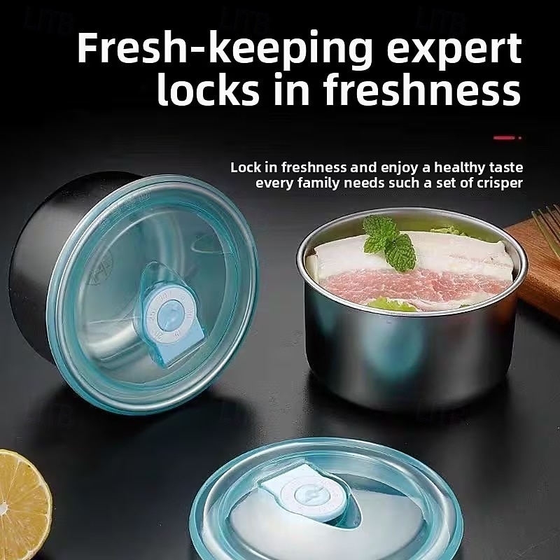 4/6 קערות נירוסטה עם מכסים, אטומות לדליפות &ניתן לערום - אידיאלי לשימוש ביתי, חובבי פירות, מיכלי הכנת ארוחות, ארגון מקררים, מתקן מצרכים, פיקניקים &אחסון 2026 - $10.49 –P7