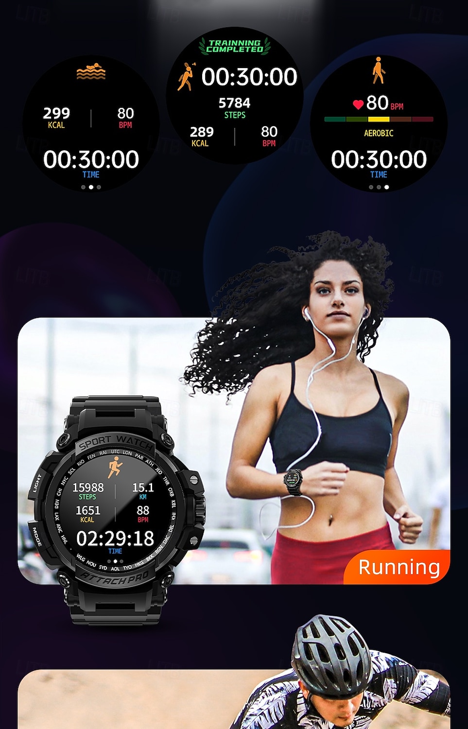 Relógio inteligente Lokmat Attack Pro de 1,32 polegadas com Bluetooth, chamadas, pedômetro, lembrete de chamadas e rastreador de atividades, compatível com Android e iOS, unissex, longa duração da bateria, chamadas em modo mãos-livres, à prova d'água IP68 de 2026 por $57.99 –P11