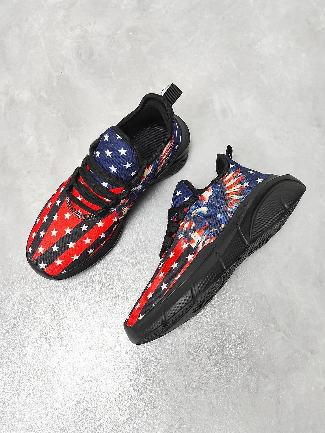 Statele Unite 250 de ani Aniversarea Pantofilor sport negri pentru femei cu imprimeu steagul SUA cu design cu vultur încălțăminte patriotică pentru Ziua Independenței parade festivaluri alergat și 2026 - $34.99 –P2