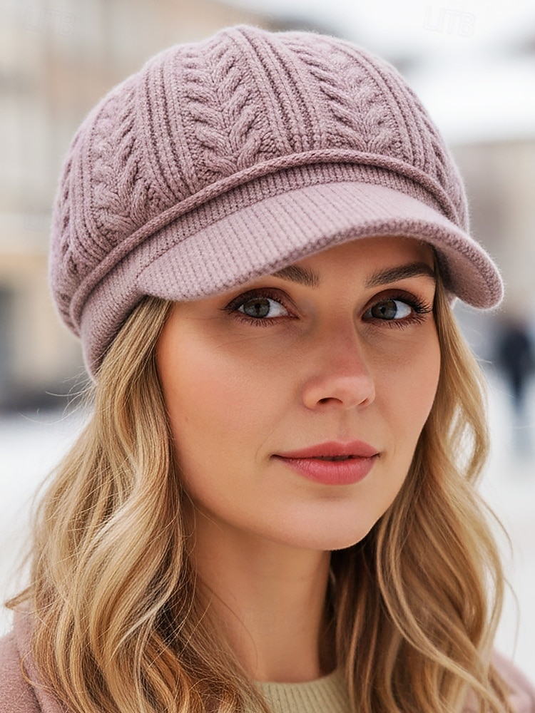 Strikket baseballcaps for kvinner med fleecefôr, flere farger, varm og koselig vinterlue 2026 - $11.99 –P4