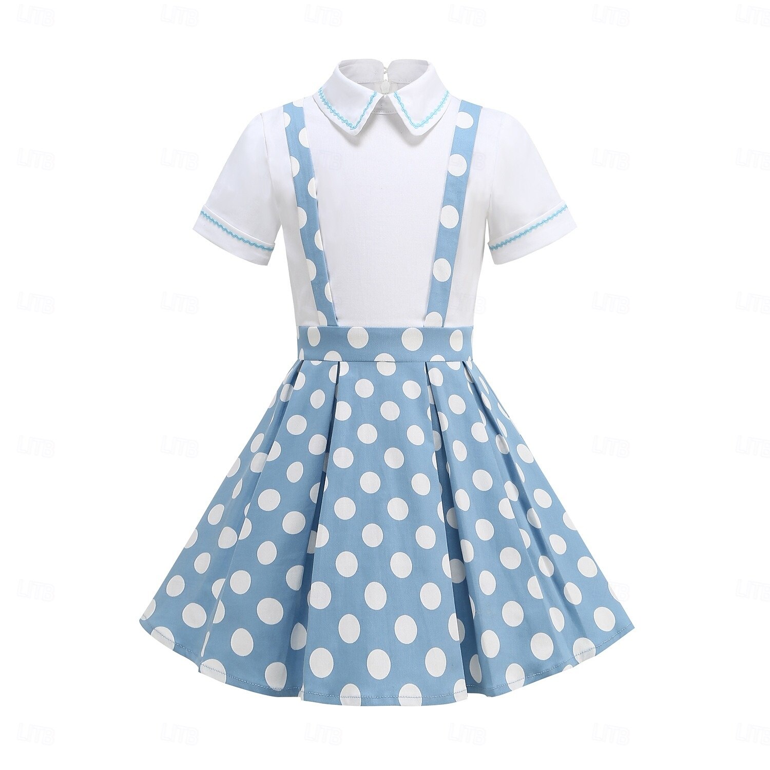 Vintage inspiriert Midlänge A-Linie Kleid Swing-Kleid Kurze Ärmel Tupfen A-Linie Kostüm Mädchen Kindertag Maskerade Urlaub Alltagskleidung Kinder Kleid Abschlussballkleider Sommer Frühling 2026 - $52.99 –P9