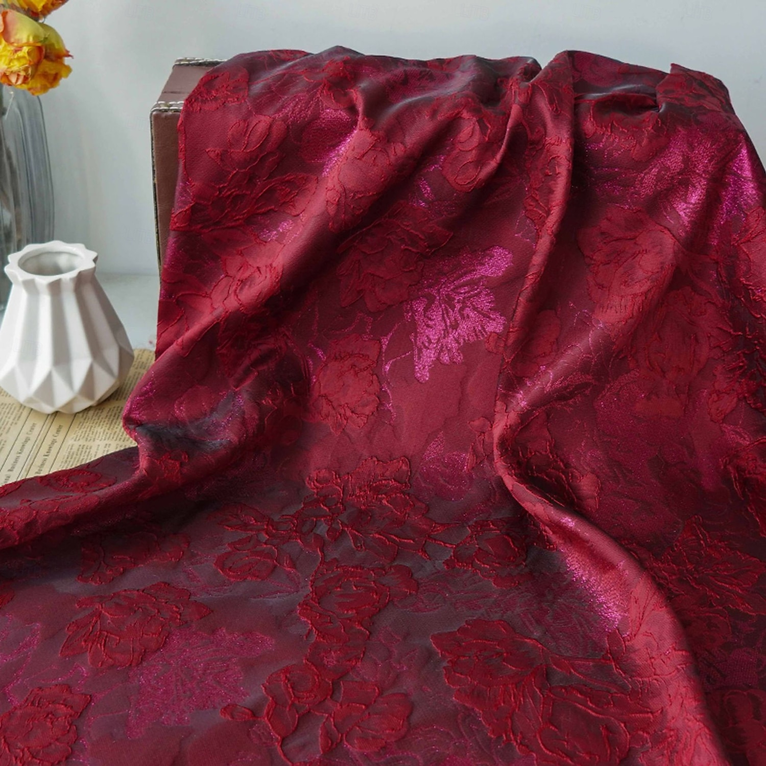 Corte A Hasta el Tobillo Vestido Invitada Boda Vestido formal Vestido de noche Vestido de Madrina Sin Mangas Cuello vuelto holgado Elegante Vintage Formal Jacquard con Recogido 2026 - $166.99 –P5