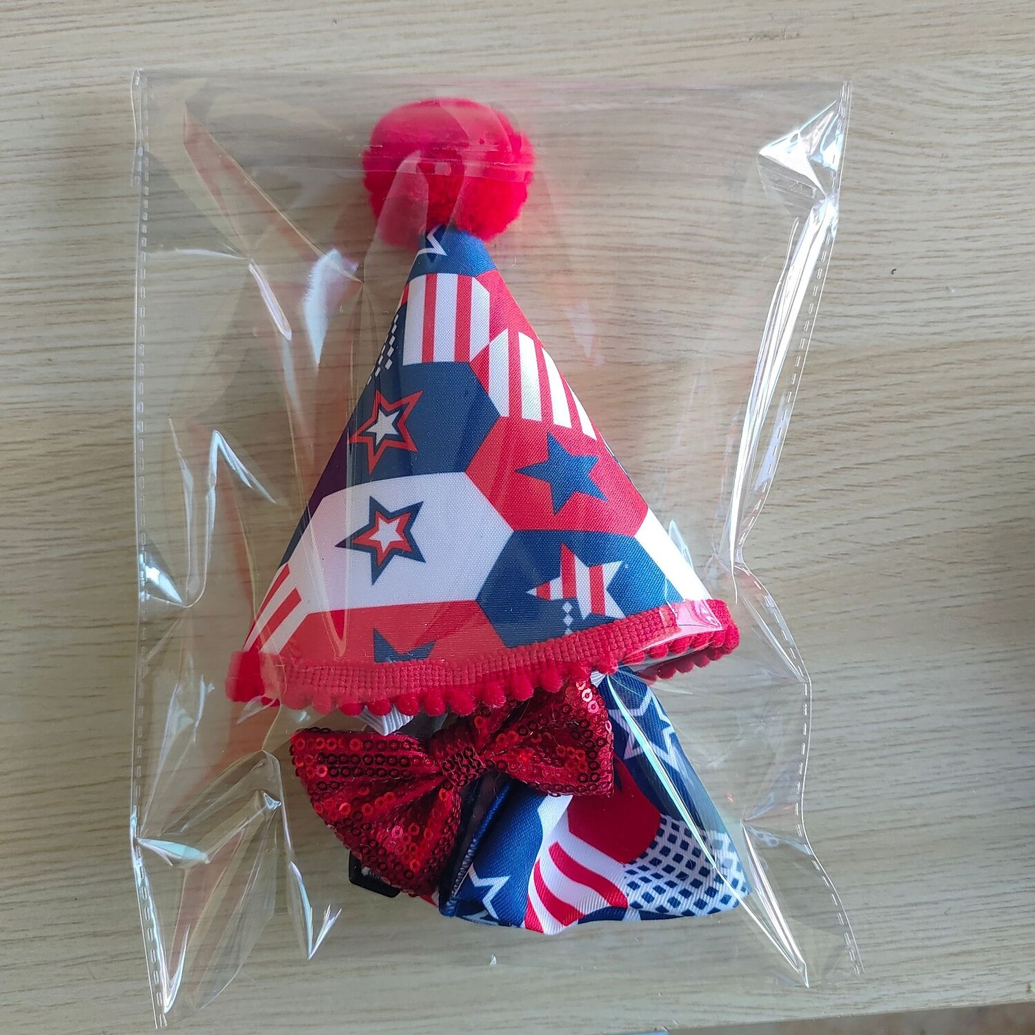 3 delar husdjursoutfit för den 4 juli-dagen, inklusive husdjursmössa, paljettfluga och halsduk, justerbart pannband för kattunge, valp, små hundar, katter, tillbehör till husdjursskötsel för 2026 - $18.99 –P6