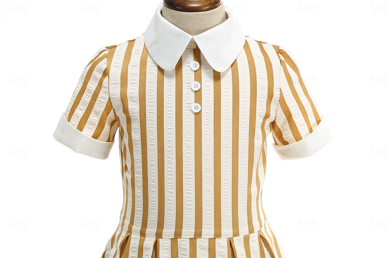 Vintage inspiriert Midlänge A-Linie Kleid Swing-Kleid Kurze Ärmel Gestreift A-Linie Kostüm Mädchen Kindertag Maskerade Urlaub Alltagskleidung Kinder Kleid Abschlussballkleider Frühling & Sommer 2026 - $52.99 –P13