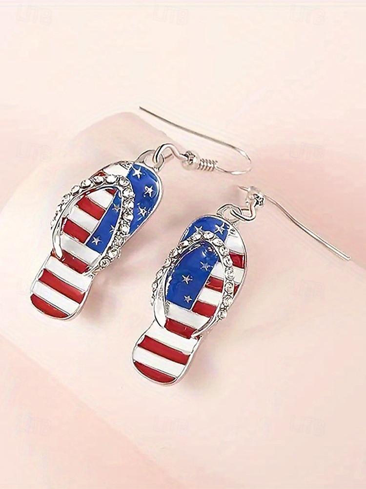 Stany Zjednoczone 250-lecie Narodzin - Tematyczne kolczyki akrylowe dla kobiet - Różne wzory czerwony biały i niebieski idealne na Dzień Niepodległości i obchody USA 2026 - $14.99 –P9