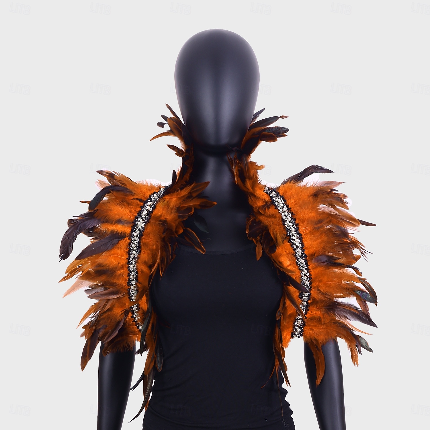 Carnaval 2026 Accessoires de Carnaval de Rio Samba Épaulières Femme Plumes Rouges avec Bord en Strass Costume de Performance Festival Brésilien de 2026 ? $17.99 –P5