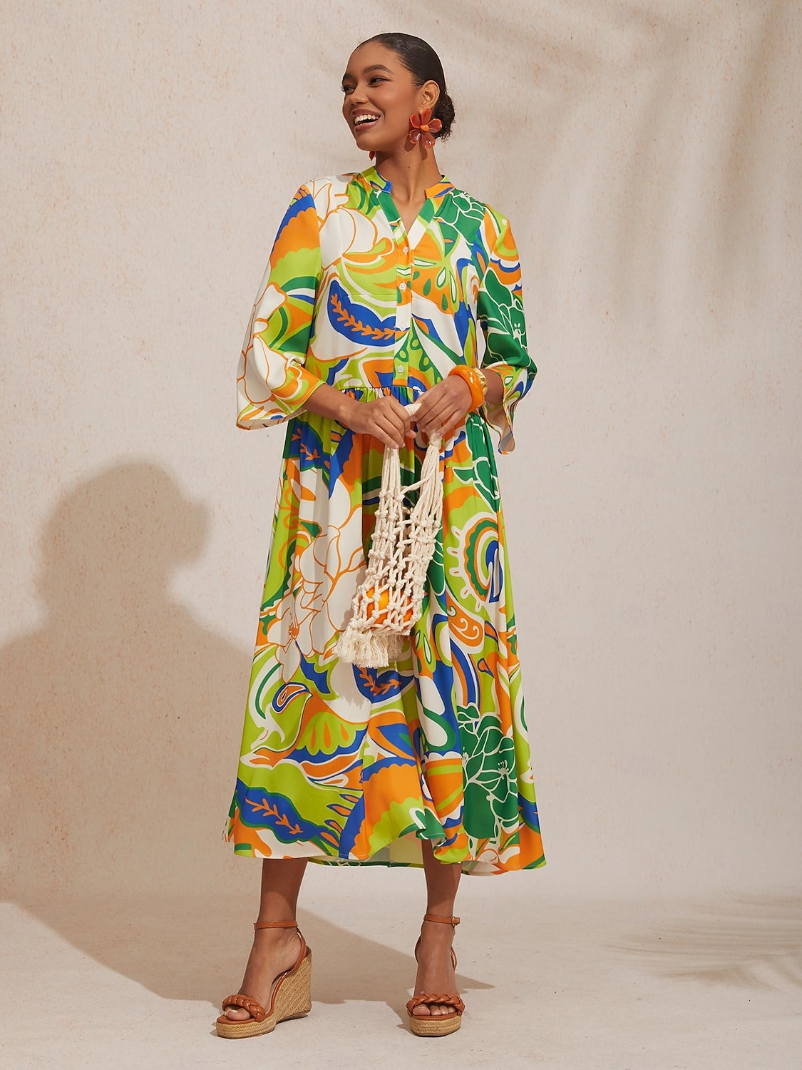 макси-платье в стиле бохо с узором пейсли из шелкового атласа 2026 - $102.99 –P4