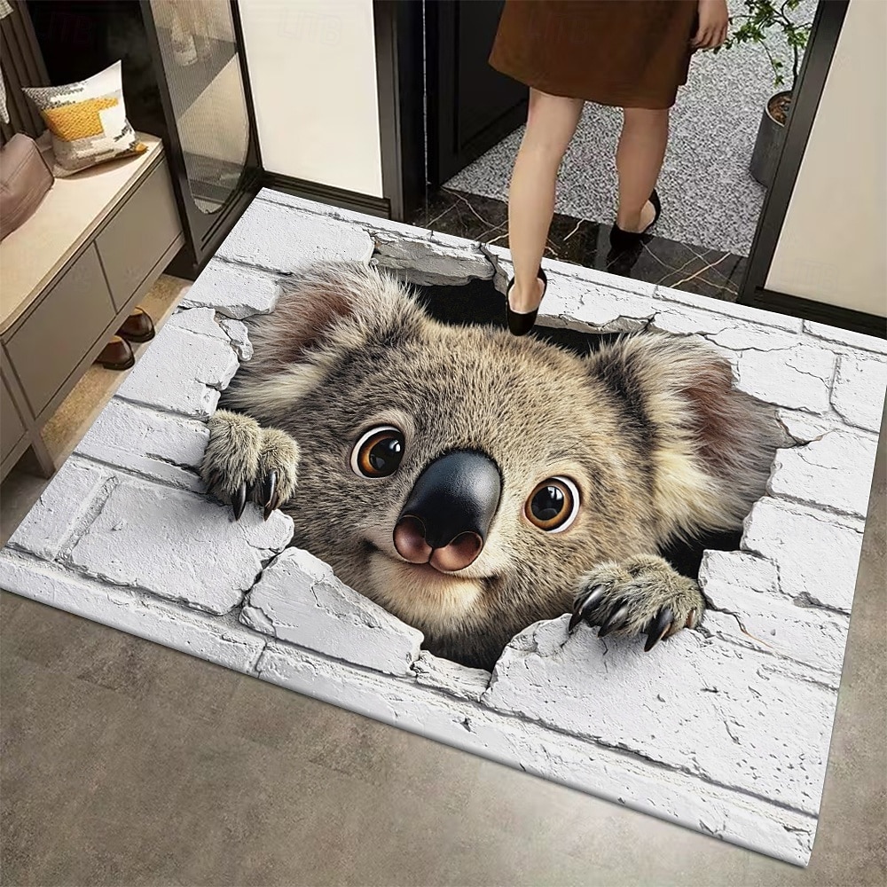 Tapis d'entrée à motif animalier, illusion d'optique 3D, impression 2D à plat. de 2026 ? $9.99 –P3