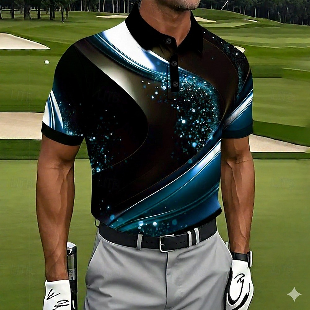 Hombre Geométrico Golf Camisetas polo deportivas Camisas de polo Camisas con cuello Casual Ropa Deportiva Botones Verano Primavera Azul Piscina Morado Verde Trébol 2026 - $21.99 –P1