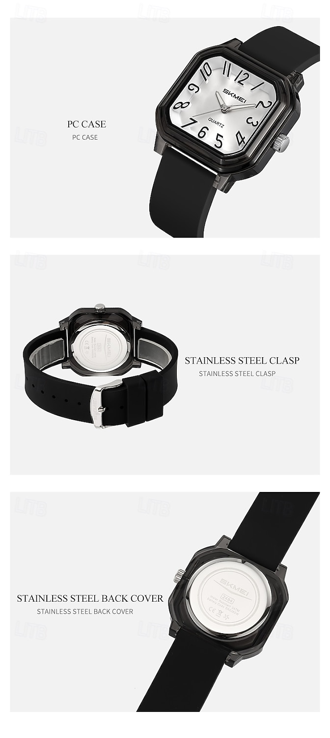 Подарок на День Матери SKMEI Мужские кварцевые часы Креативные минималистские модные повседневные светящиеся водонепроницаемые часы с мировым временем Силиконовые гелевые часы 2026 - $26.99 –P15