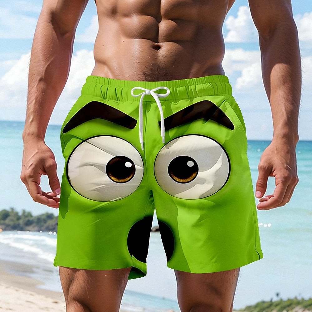 Hombre de impresión en 3D Dibujo 3D Cara de la sonrisa Boxers de Natación Pantalones de Natación Pantalones de Surf Media cintura Gracioso Hawaiano vacaciones en la playa Bolsillos laterales Forro de 2026 - $20.99 –P1