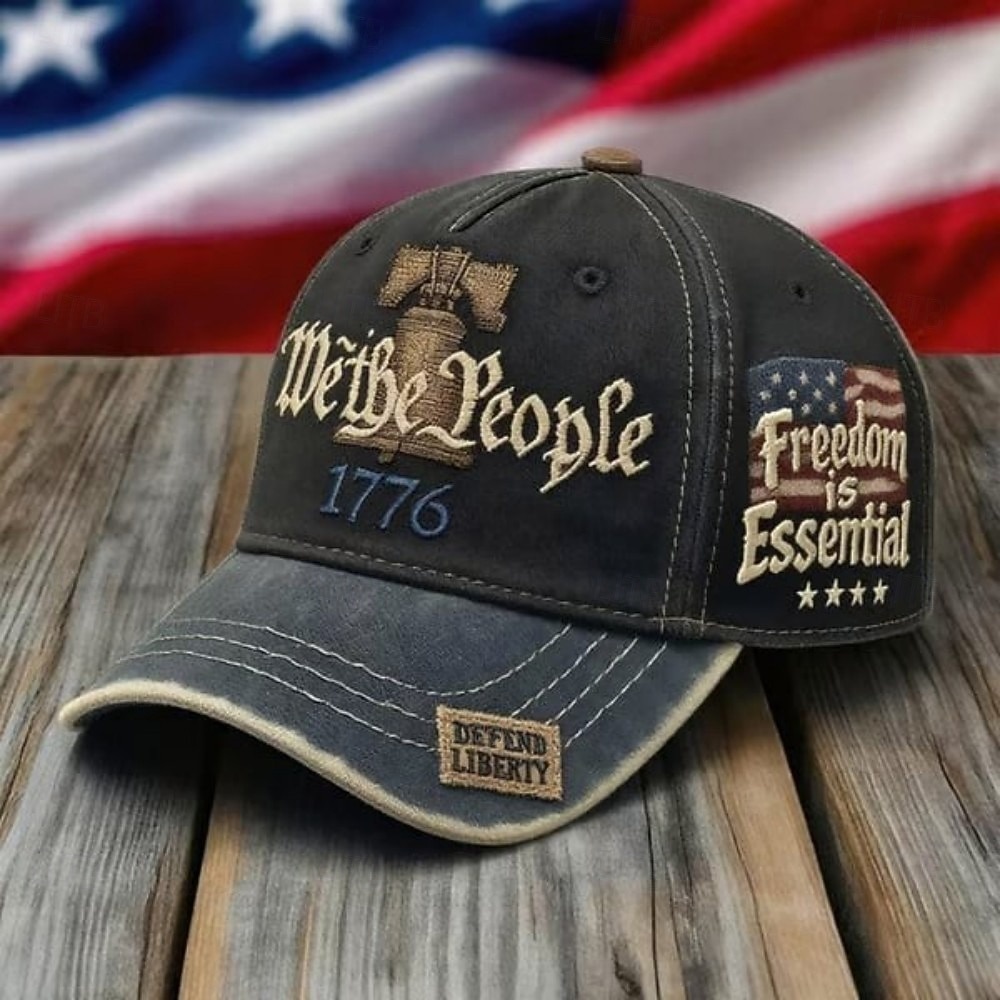 Klobouk My, lid, vlastenecká vyšívaná baseballová čepice 1776 Liberty Freedom Design, nastavitelná vintage vlajka USA trikolóra tátova čepice pro muže a ženy 2026 - $5.99 –P3