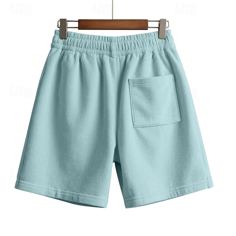 Herren Shorts Freizeitshorts Cordshorts Tasche Elastischer Bund Rein Einfach Vertikale Streifen Komfort Atmungsaktiv Über dem Knie Lässig Outdoor Strand Urlaub Mode Schwarz Weiß Mikroelastisch 2026 - $18.99 –P12