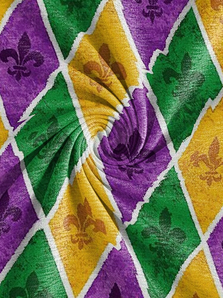 Damska czapka beanie z poliestru z nadrukiem, może służyć jako komin, wielowzorzysta, w stylu karnawałowym Mardi Gras, z miękkiej, elastycznej tkaniny, 2 w 1 jako nakrycie głowy i szalik na festiwale, imprezy i na co dzień 2026 - $11.99 –P8