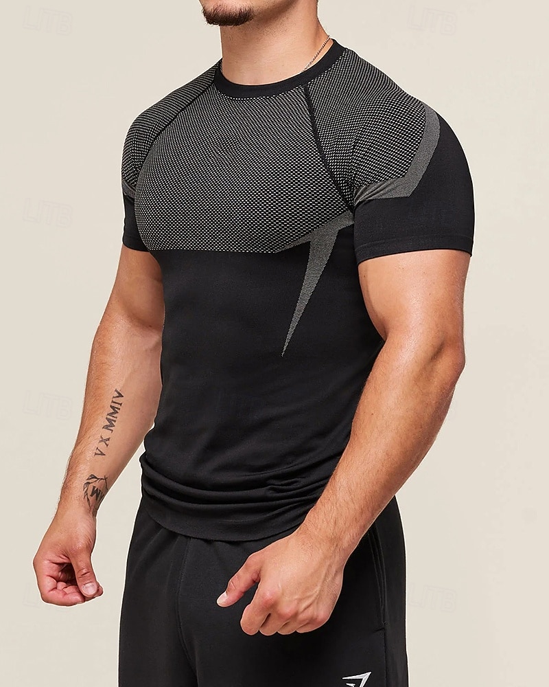Per uomo Blocco di colori T-shirt da corsa Maglia a compressione Maglia da corsa Estate Primavera Autunno Manica Corta Asciugatura Rapida Compressione Traspirante Allenamento in Palestra Allenamento del 2026 a $25.99 –P6
