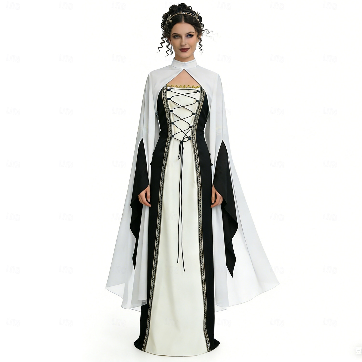 Středověké Renesanční Šaty Pláštěnka Dámské šaty Čerodějnice Šlechtic Královský oděv Maškarní kostým Dámské Keltské Fantazie předvečer Všech svatých Karneval Výkon LARP Ren Faire Dospělé Šaty 2026 - $63.99 –P10