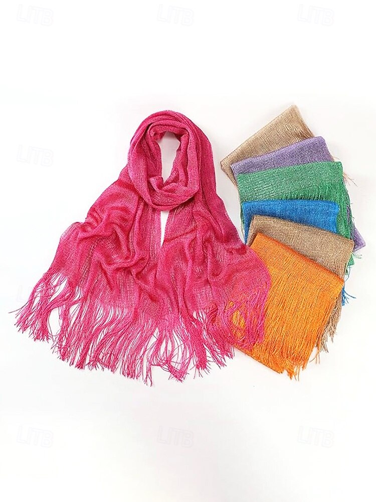 Écharpe en polyester pour femme, ornée de boutons en acrylique, disponible en plusieurs couleurs, idéale pour les mariages et les soirées. de 2026 ? $9.99 –P7