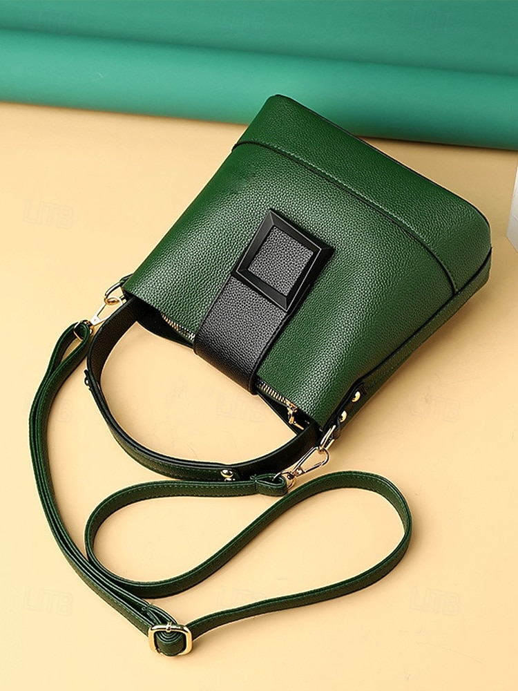 2026年 女性用フェイクレザーバケットバッグ - 多用途のショルダーバッグとクロスボディスタイル、複数の色、カジュアルからセミフォーマルまで使えるトレンディで丈夫なバッグ  コレクション – $29.99 –P6