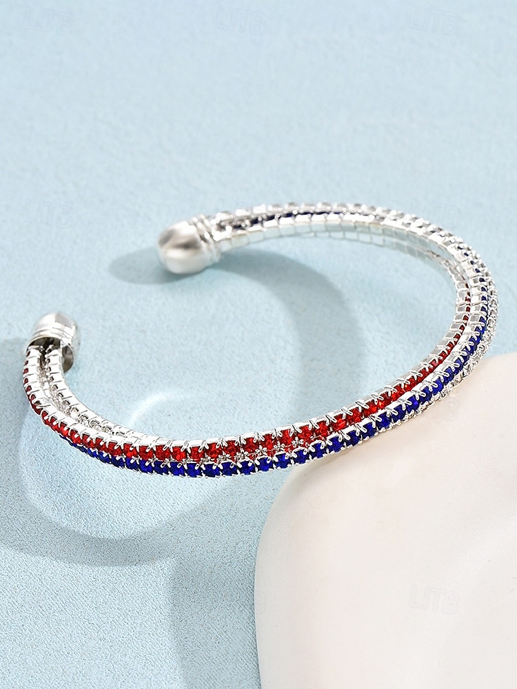 Stany Zjednoczone 250-lecie Narodzin - Tematyczne kolczyki akrylowe dla kobiet - Różne wzory czerwony biały i niebieski idealne na Dzień Niepodległości i obchody USA 2026 - $14.99 –P7