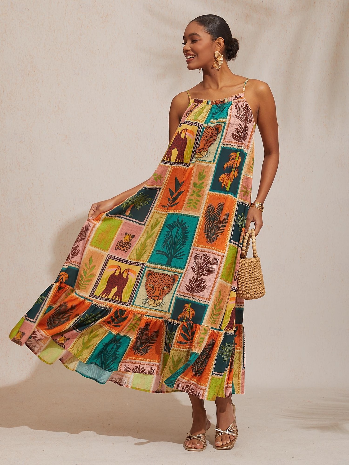 Feriestrandelement løs passform i chiffong-camikjole 2026 - $102.99 –P7