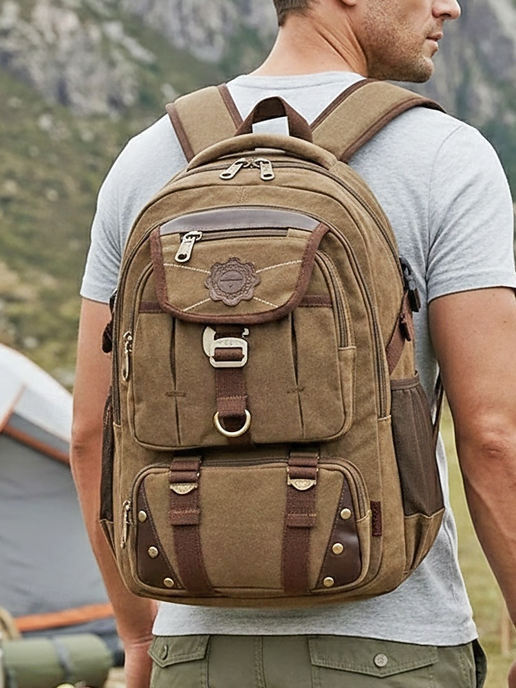 Rucsac bărbătesc din pânză, culori multiple, capacitate mare, perfect pentru activități în aer liber, școală și călătorii 2026 - $54.99 –P1
