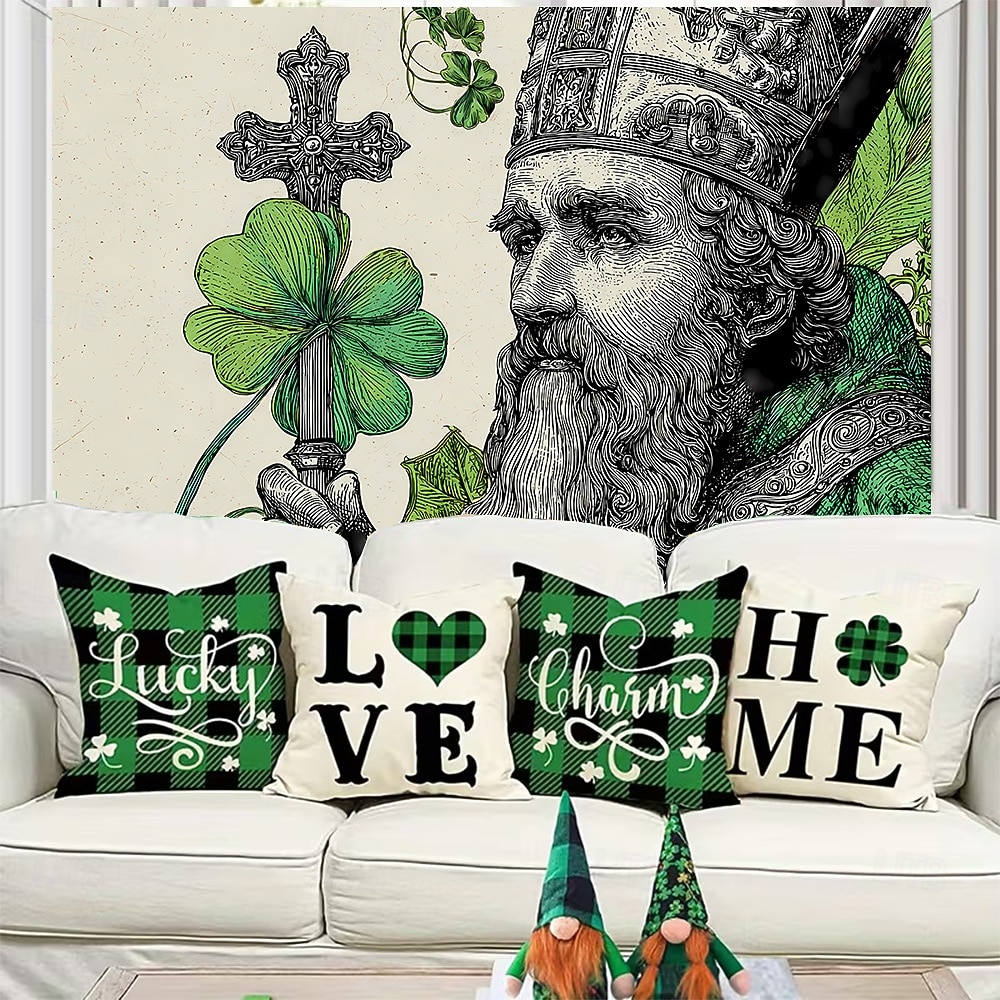 St. Patrick's Day Tapestry Banners Blanket Elf Shamrock Cute Romantic 3D Bedroom Living Room Dorm Teens Room College Dorm Wall Porch Home Decor 2026 - $20.99 –P12