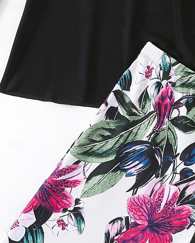 Γυναικεία Πρότυπο Προστατευτικά Σουίτες μπάνιου για μεγάλα μεγέθη Τανκίνι και μπικίνι για σέρφινγκ Τροπικό Προστασία UV Ελαστικό Μακρυμάνικο Μαγιό Μπολύζες Σέρφινγκ Καταδύσεις Κολύμβηση Καλοκαίρι 2026 - $30.99 –P19